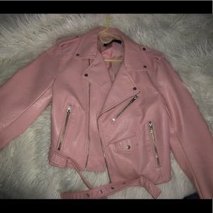Pink Zara Leather Jacket